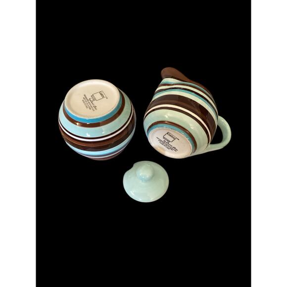 Vintage, Beautiful Set of Laurie Gates "Gates Ware" Creamer, Sugar with Lid - Picture 5 of 7